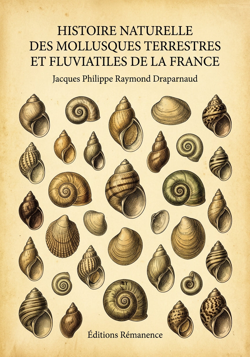Livre Histoire naturelle des mollusques terrestres et fluviatiles de la France par Jacques Philippe Raymond Draparnaud - Couverture - Editions Remanence