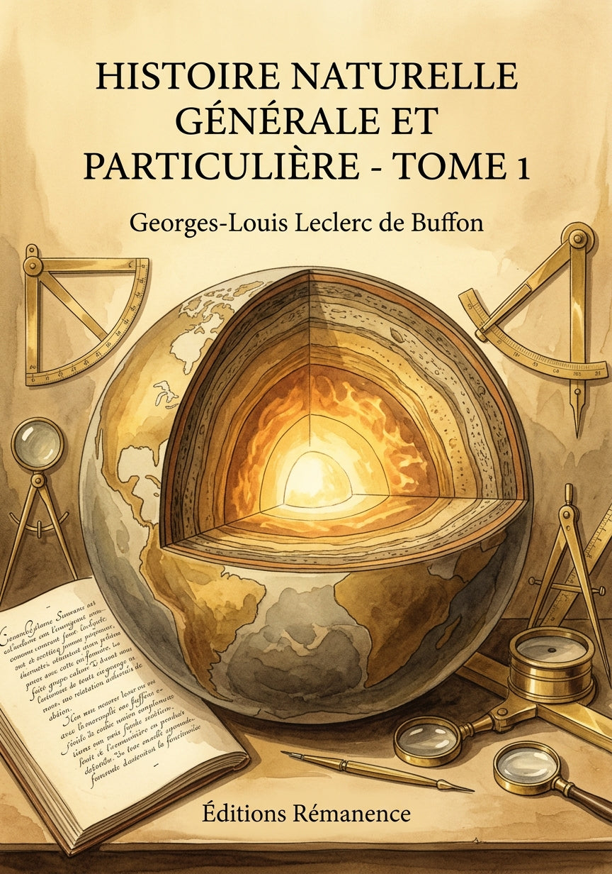 Livre Histoire naturelle générale et particulière - Tome 1 par Georges-Louis Leclerc de Buffon - Couverture - Editions Remanence