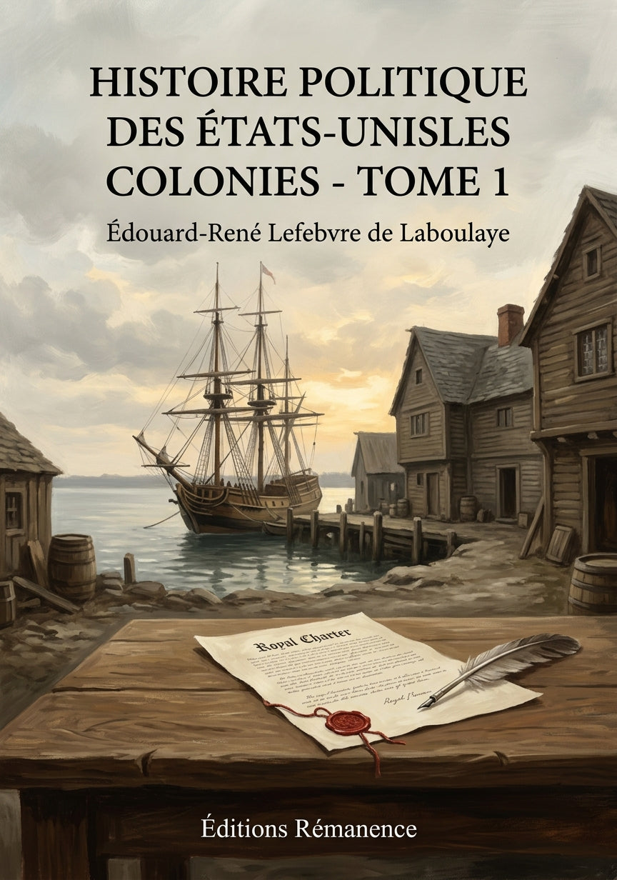 Livre Histoire politique des États-UnisLes Colonies - Tome 1 par Édouard-René Lefebvre de Laboulaye - Couverture - Editions Remanence