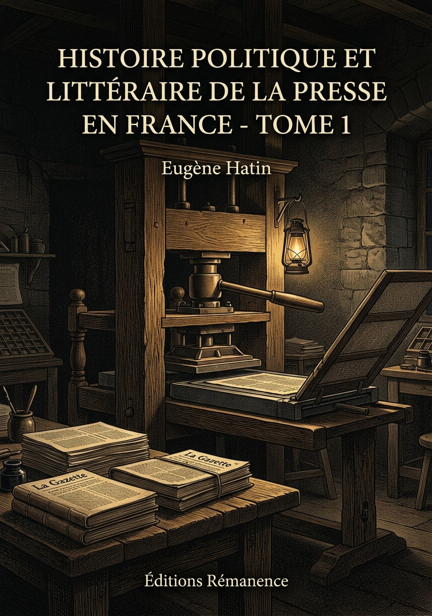 Livre Histoire politique et littéraire de la presse en France - Tome 2 par Eugène Hatin - Couverture - Editions Remanence