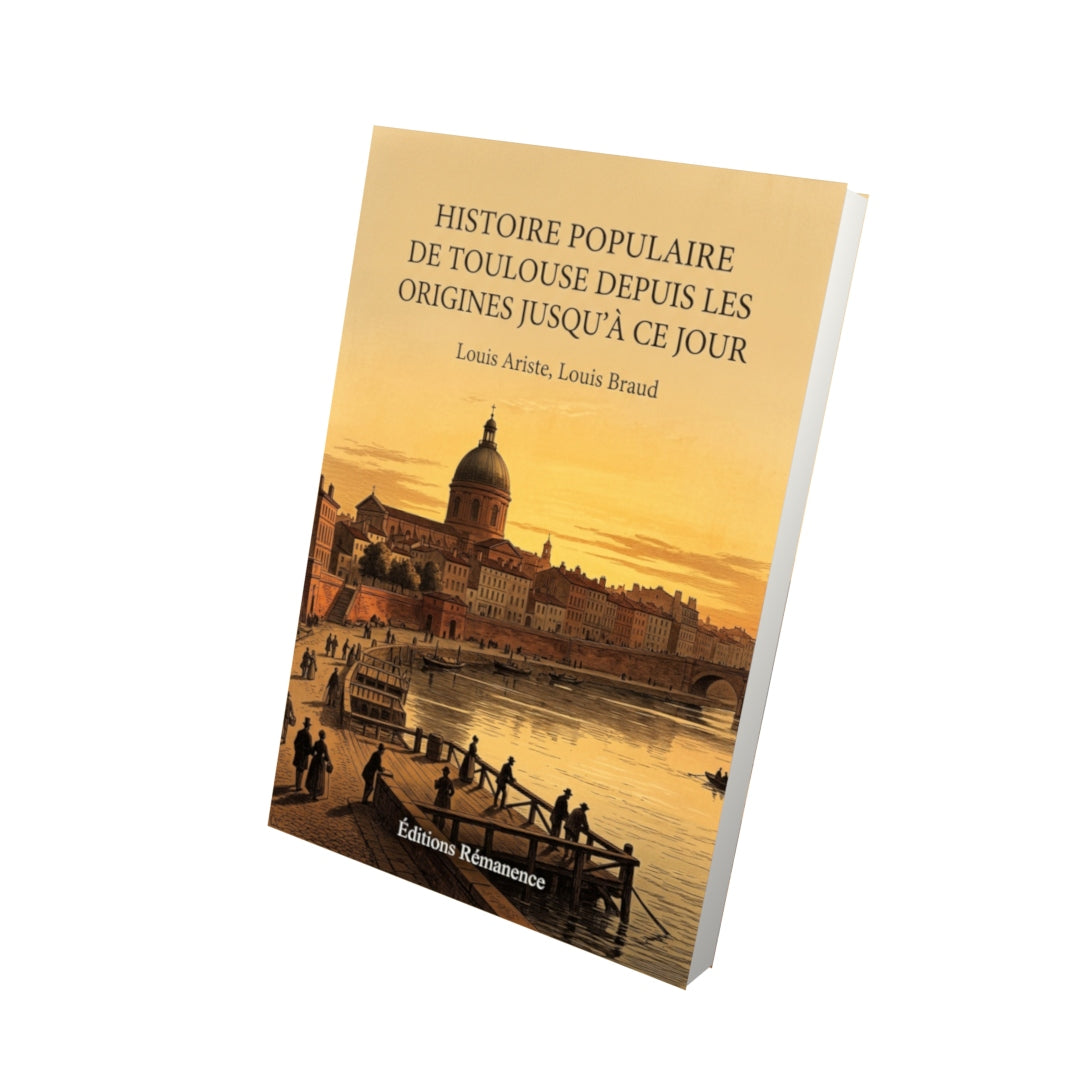 Livre Histoire populaire de Toulouse depuis les origines jusqu'à ce jour par Louis Ariste, Louis Braud - Vue 3D - Editions Remanence