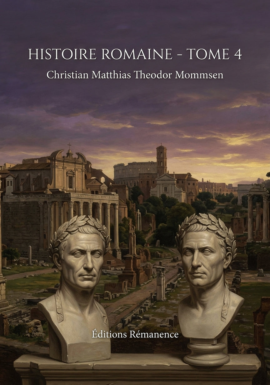 Livre Histoire romaine - Tome 4 par Christian Matthias Theodor Mommsen - Couverture - Editions Remanence