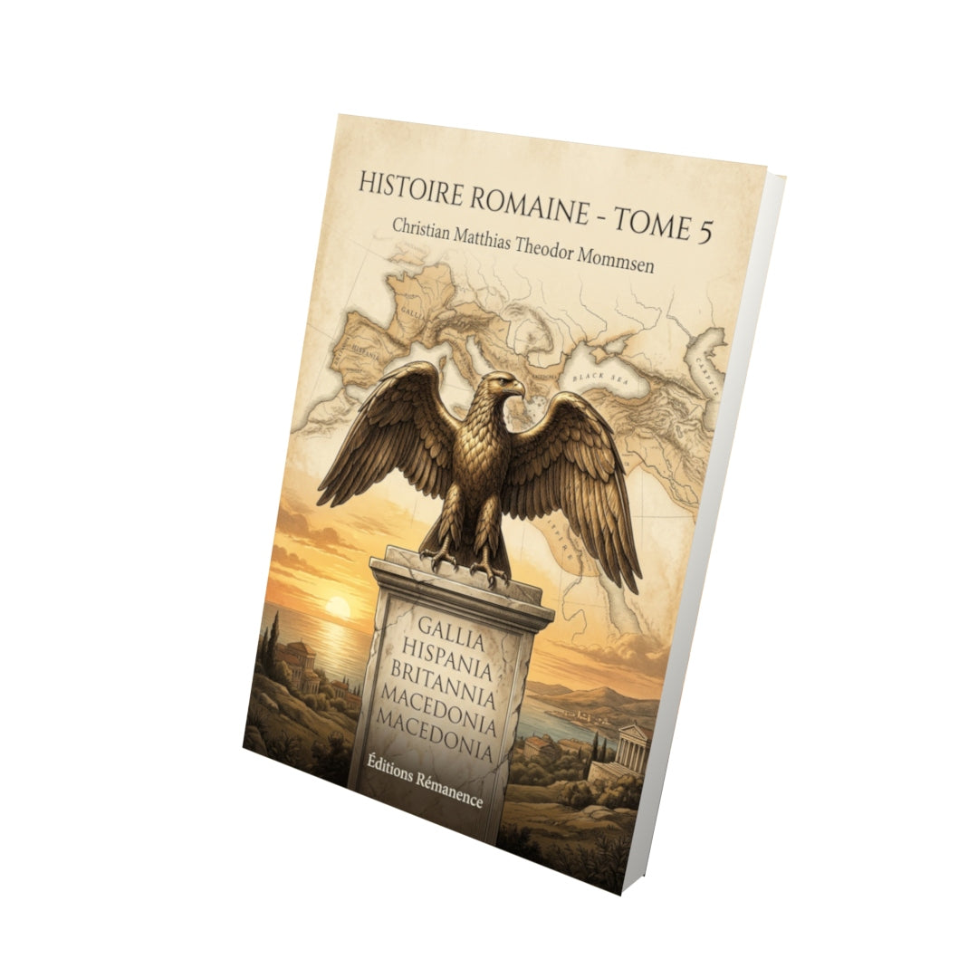 Livre Histoire romaine - Tome 5 par Christian Matthias Theodor Mommsen - Vue 3D - Editions Remanence