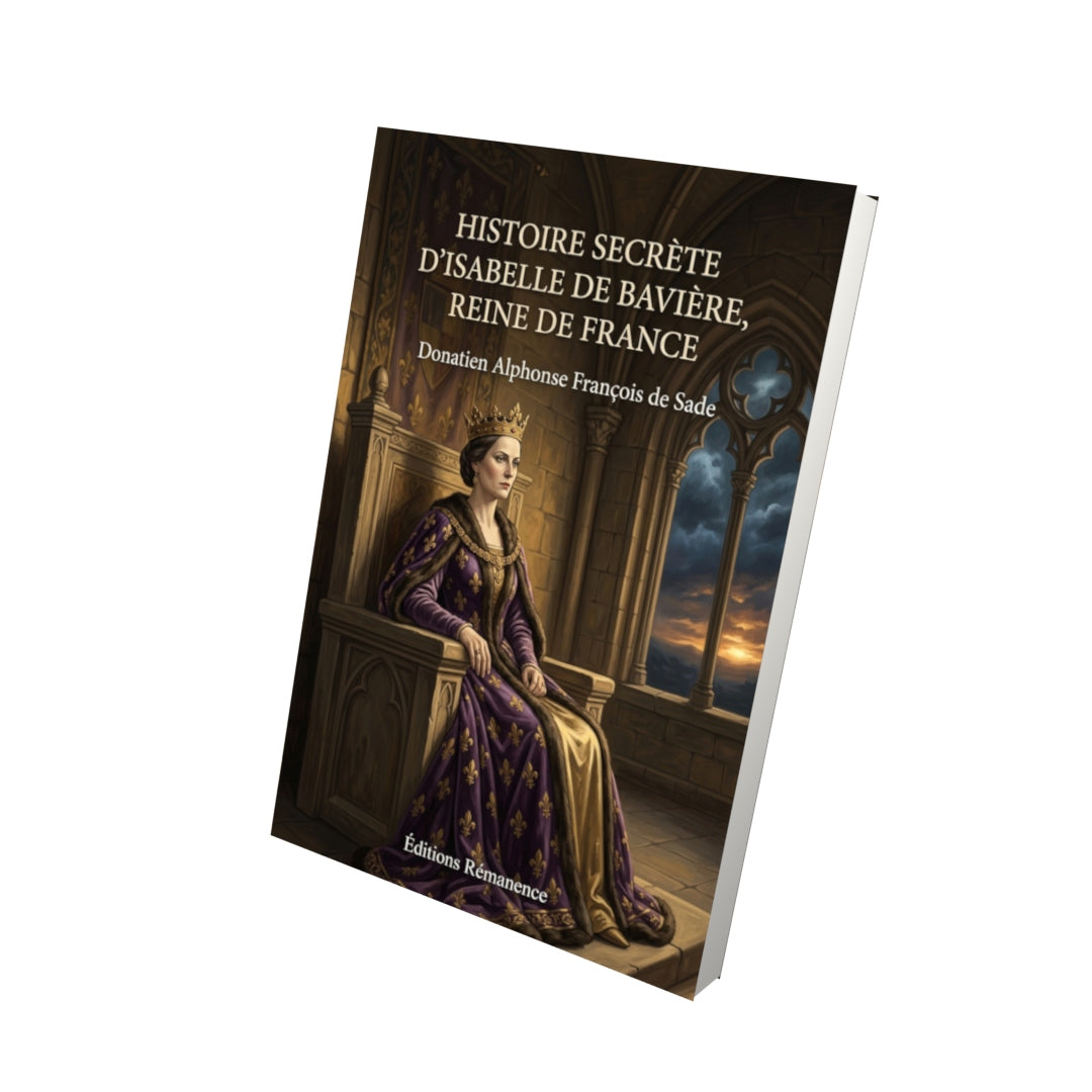 Livre Histoire secrète d’Isabelle de Bavière, reine de France par Donatien Alphonse François de Sade - Vue 3D - Editions Remanence