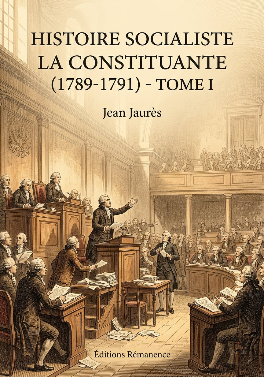 Livre Histoire socialiste La Constituante (1789-1791) - Tome I par Jean Jaurès - Couverture - Editions Remanence