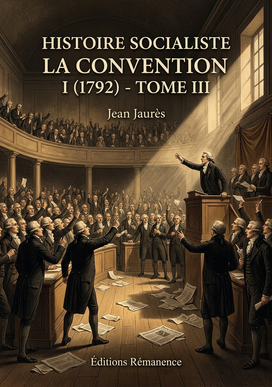 Livre Histoire socialiste La Convention I (1792) - Tome III par Jean Jaurès - Couverture - Editions Remanence
