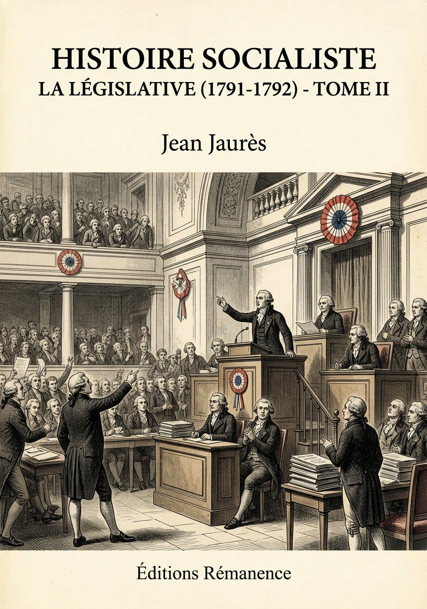 Livre Histoire socialiste La Législative (1791-1792) - Tome II par Jean Jaurès - Couverture - Editions Remanence