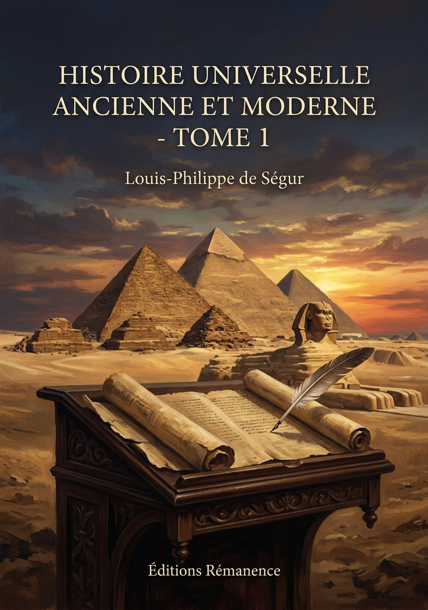 Livre Histoire universelle ancienne et moderne - Tome 1 par Louis-Philippe de Ségur - Couverture - Editions Remanence