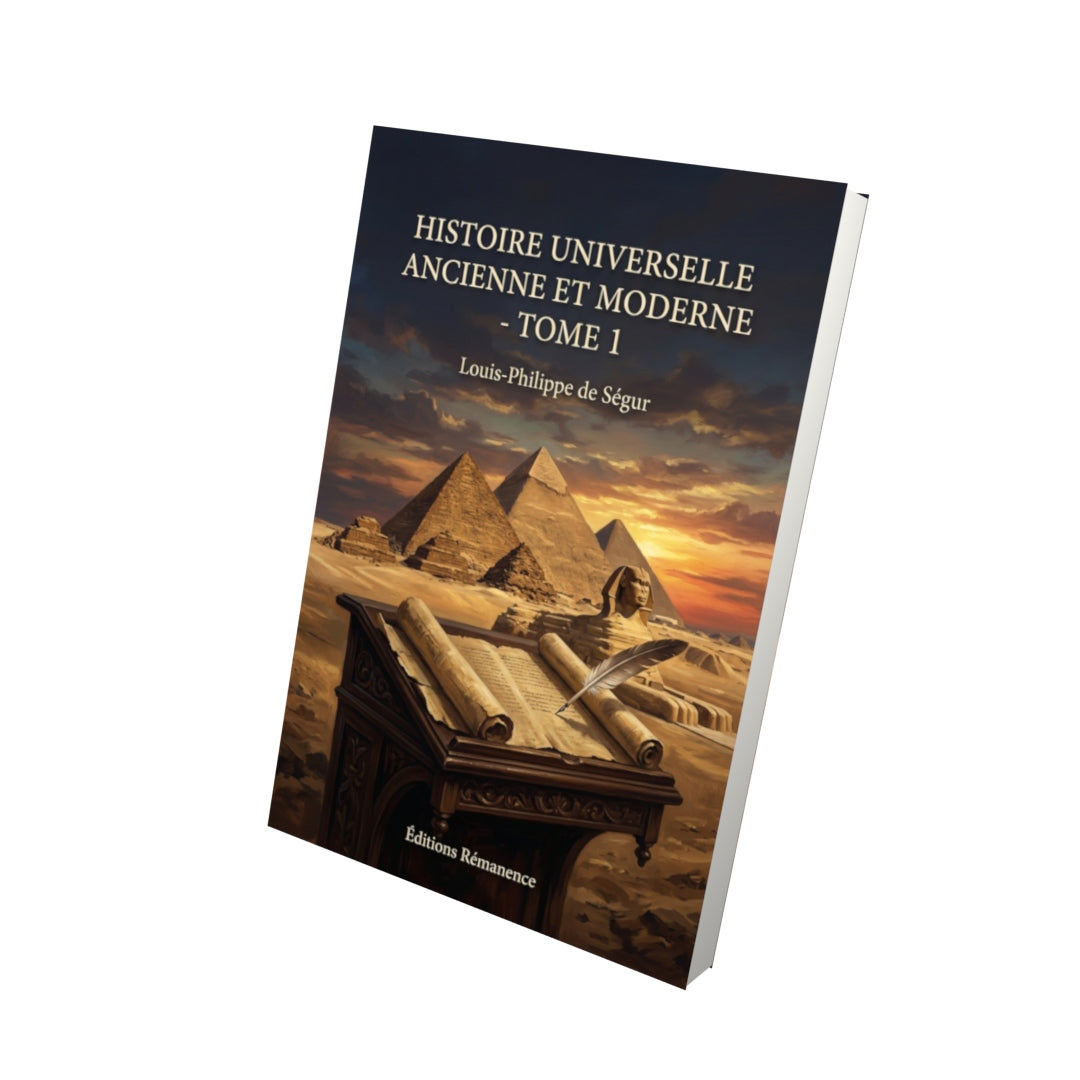 Livre Histoire universelle ancienne et moderne - Tome 1 par Louis-Philippe de Ségur - Vue 3D - Editions Remanence