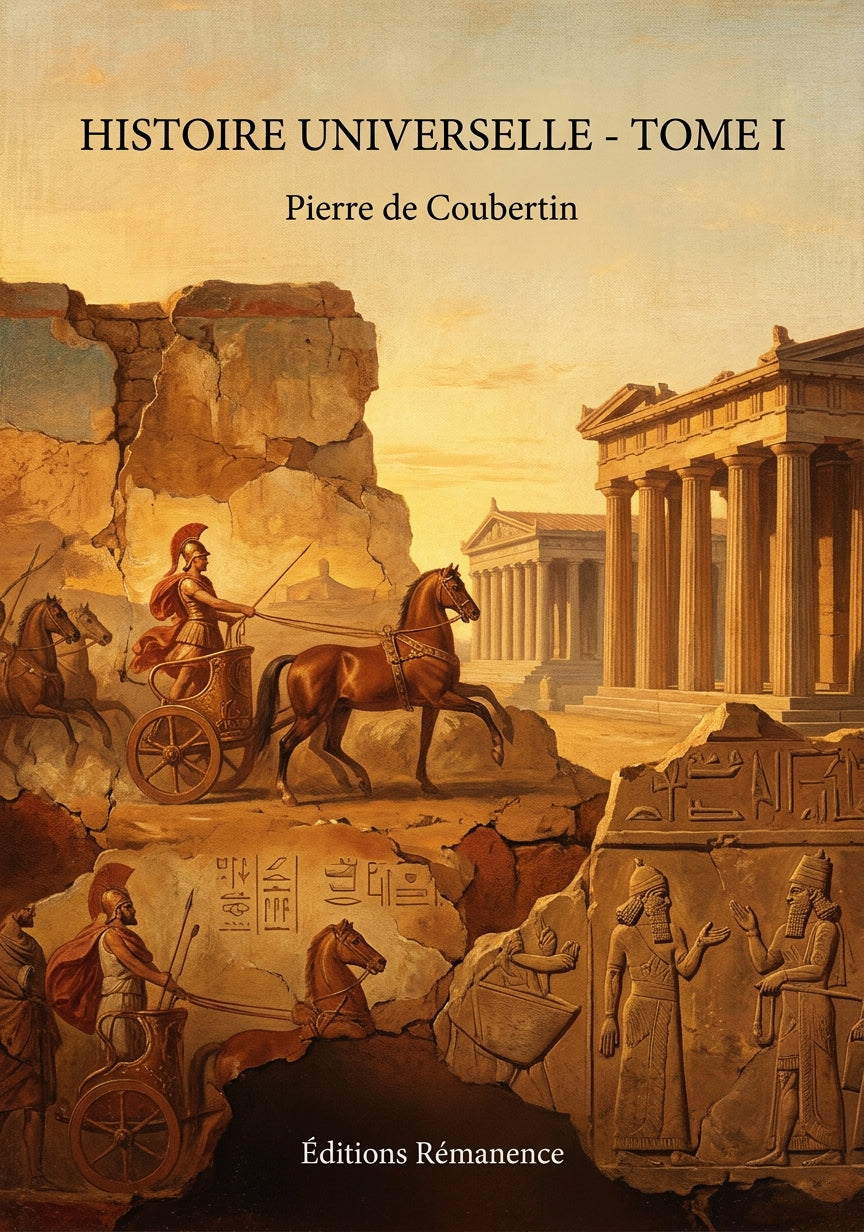 Livre Histoire universelle - Tome I par Pierre de Coubertin - Couverture - Editions Remanence