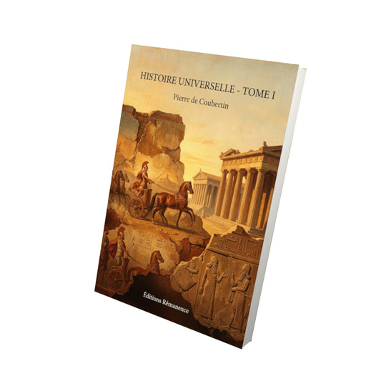 Livre Histoire universelle - Tome I par Pierre de Coubertin - Vue 3D - Editions Remanence