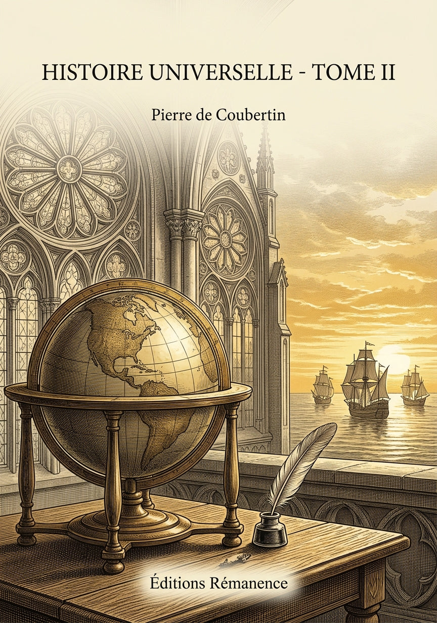 Livre Histoire universelle - Tome II par Pierre de Coubertin - Couverture - Editions Remanence