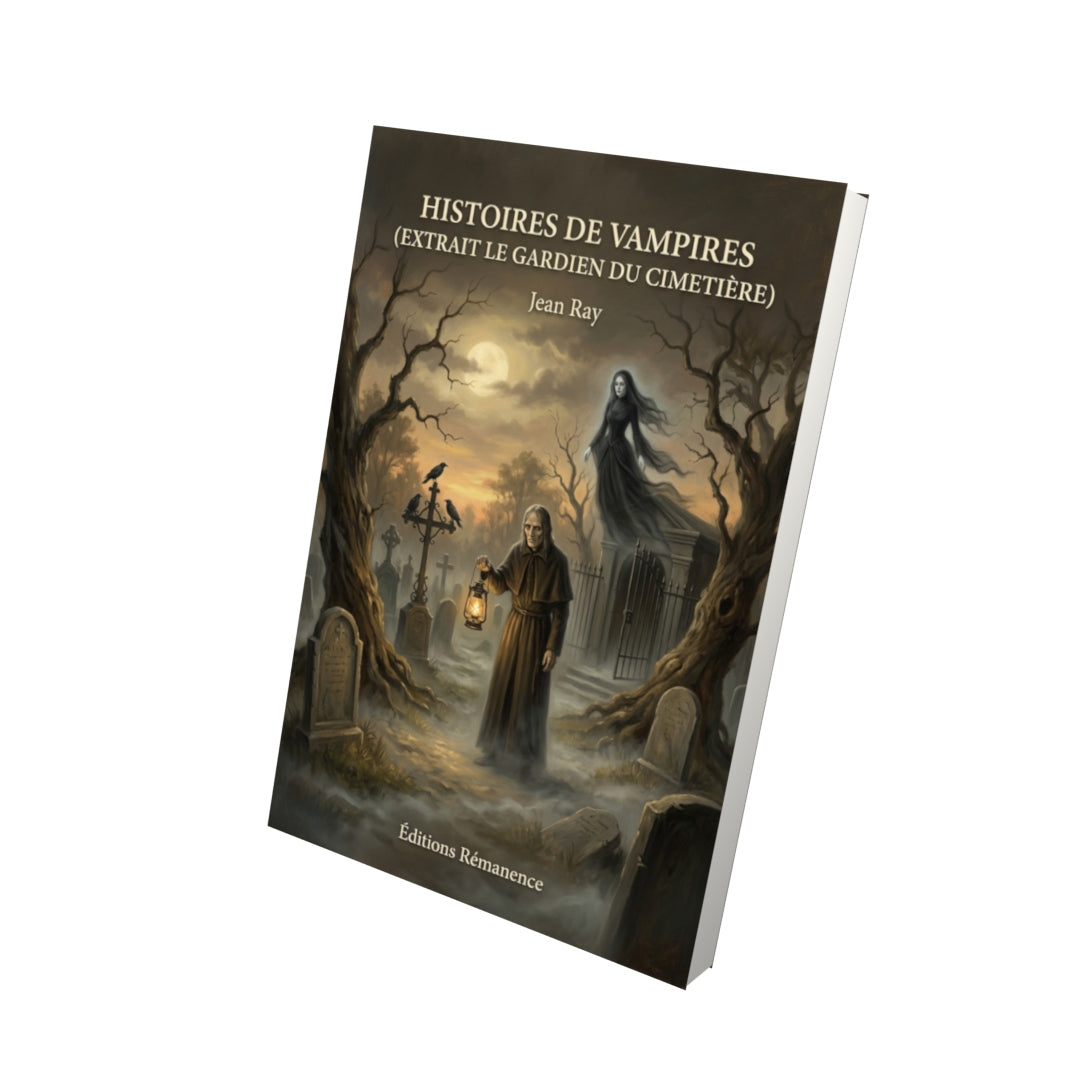 Livre Histoires de vampires (extrait Le Gardien du cimetière) par Jean Ray - Vue 3D - Editions Remanence