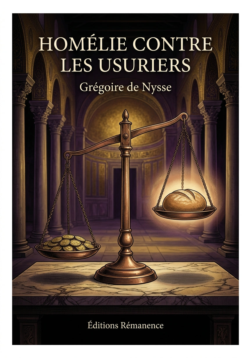 Livre Homélie contre les usuriers par Grégoire de Nysse - Couverture - Editions Remanence