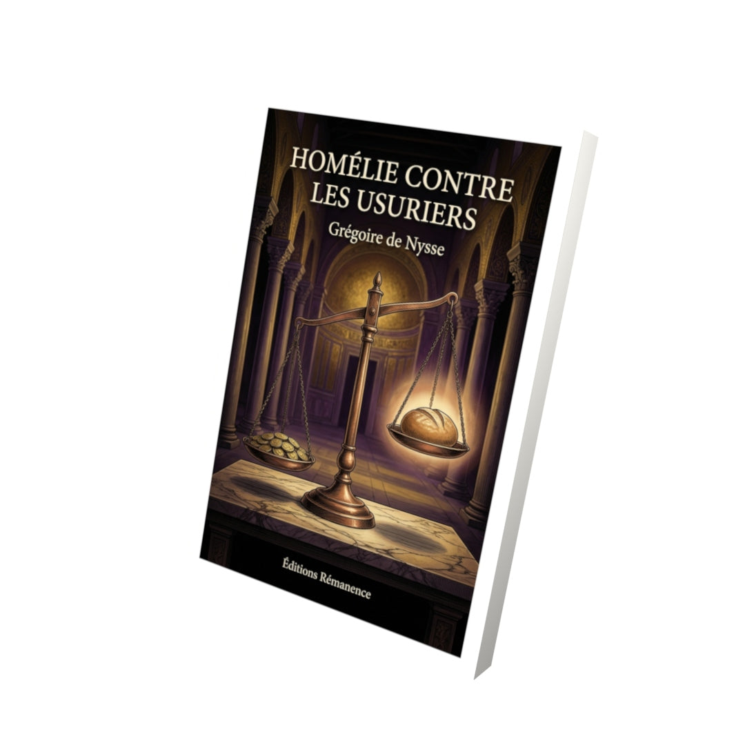 Livre Homélie contre les usuriers par Grégoire de Nysse - Vue 3D - Editions Remanence