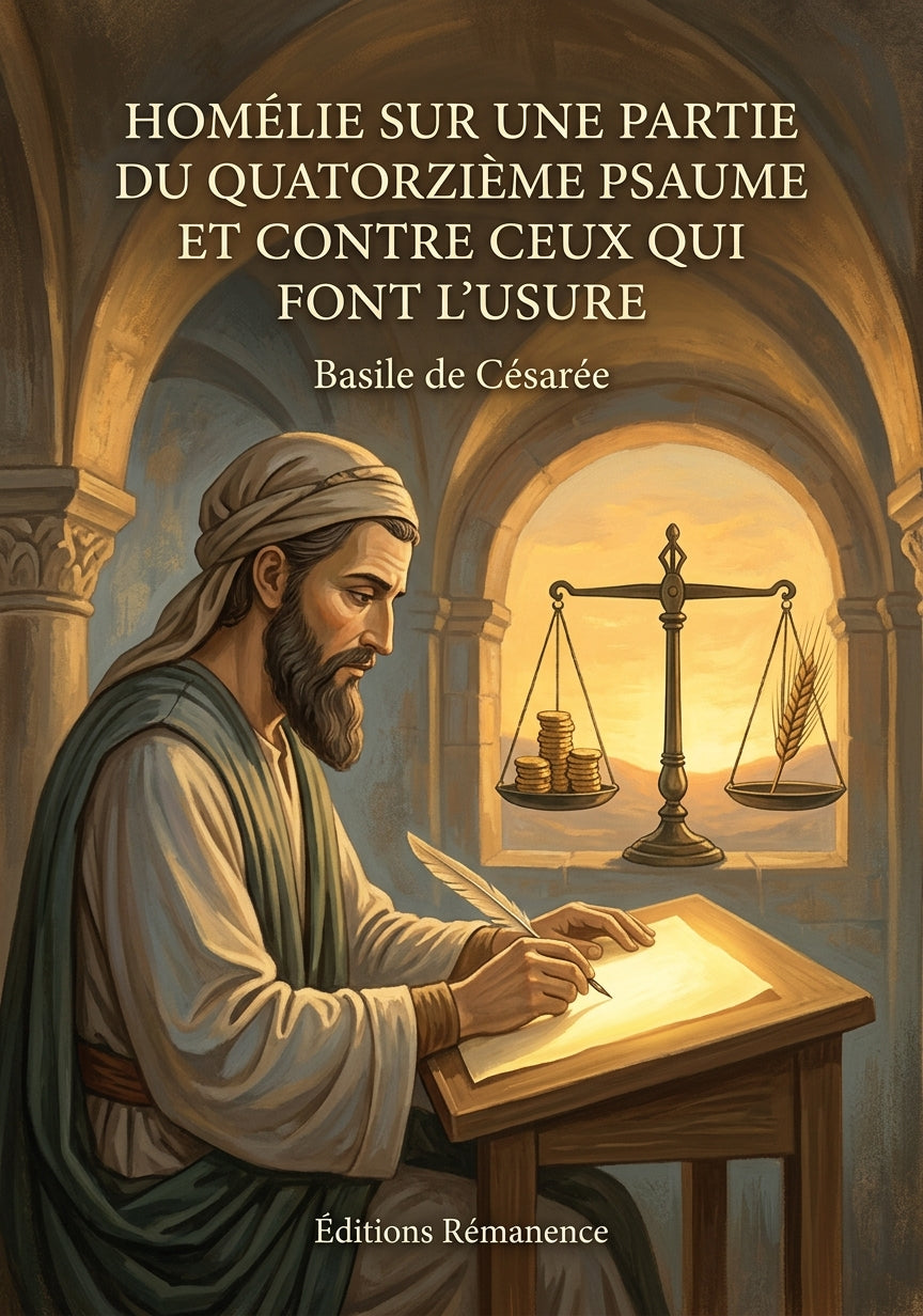 Livre Homélie sur une partie du quatorzième psaume et contre ceux qui font l’usure par Basile de Césarée - Couverture - Editions Remanence