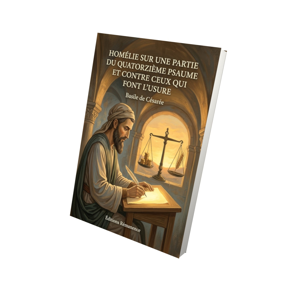 Livre Homélie sur une partie du quatorzième psaume et contre ceux qui font l’usure par Basile de Césarée - Vue 3D - Editions Remanence