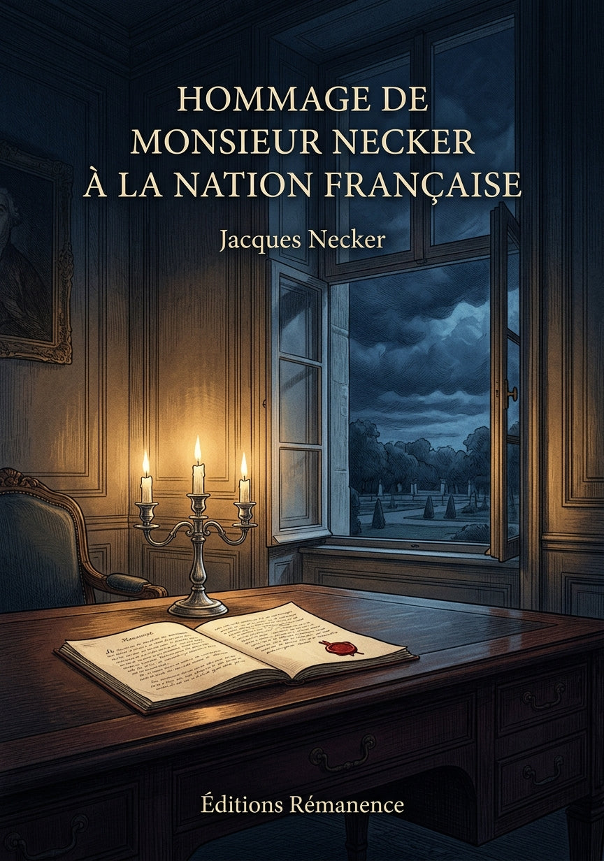 Livre Hommage de Monsieur Necker à la nation française par Jacques Necker - Couverture - Editions Remanence
