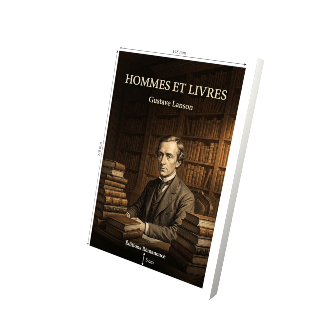Livre Hommes et Livres par Gustave Lanson - Vue 3D - Editions Remanence
