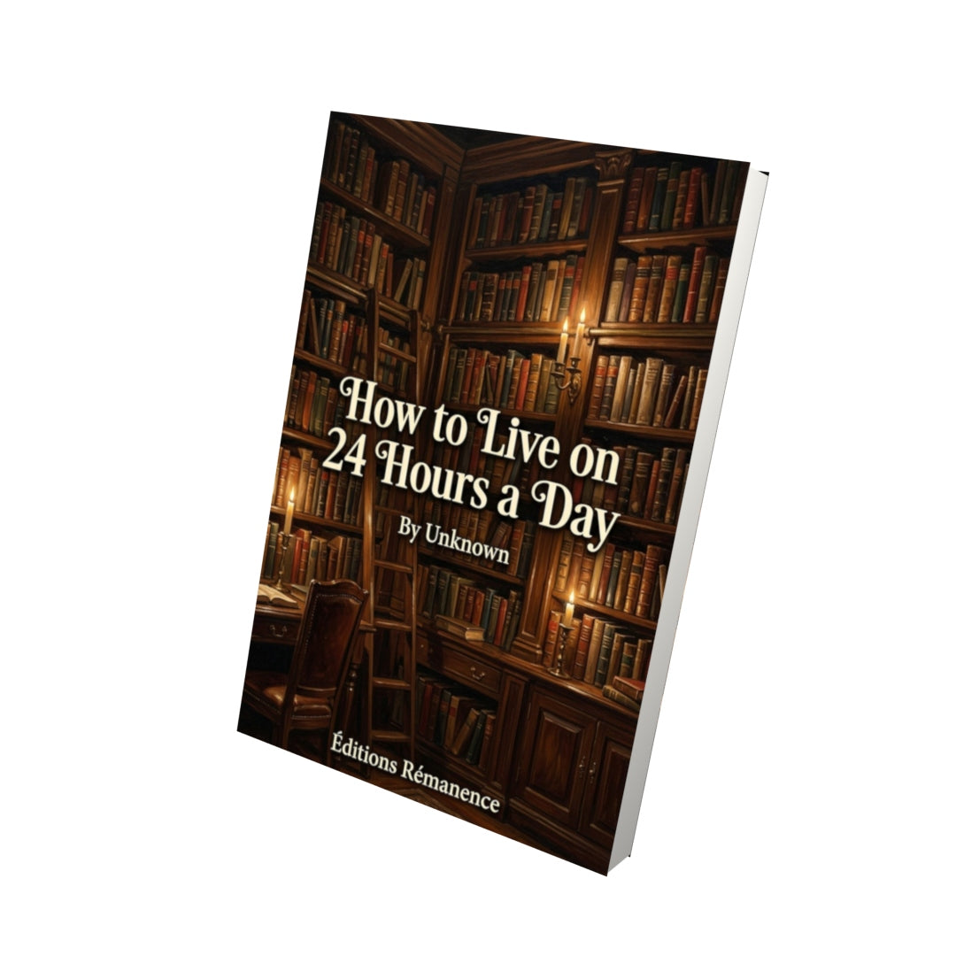 Livre How to Live on 24 Hours a Day - Vue 3D - Editions Remanence