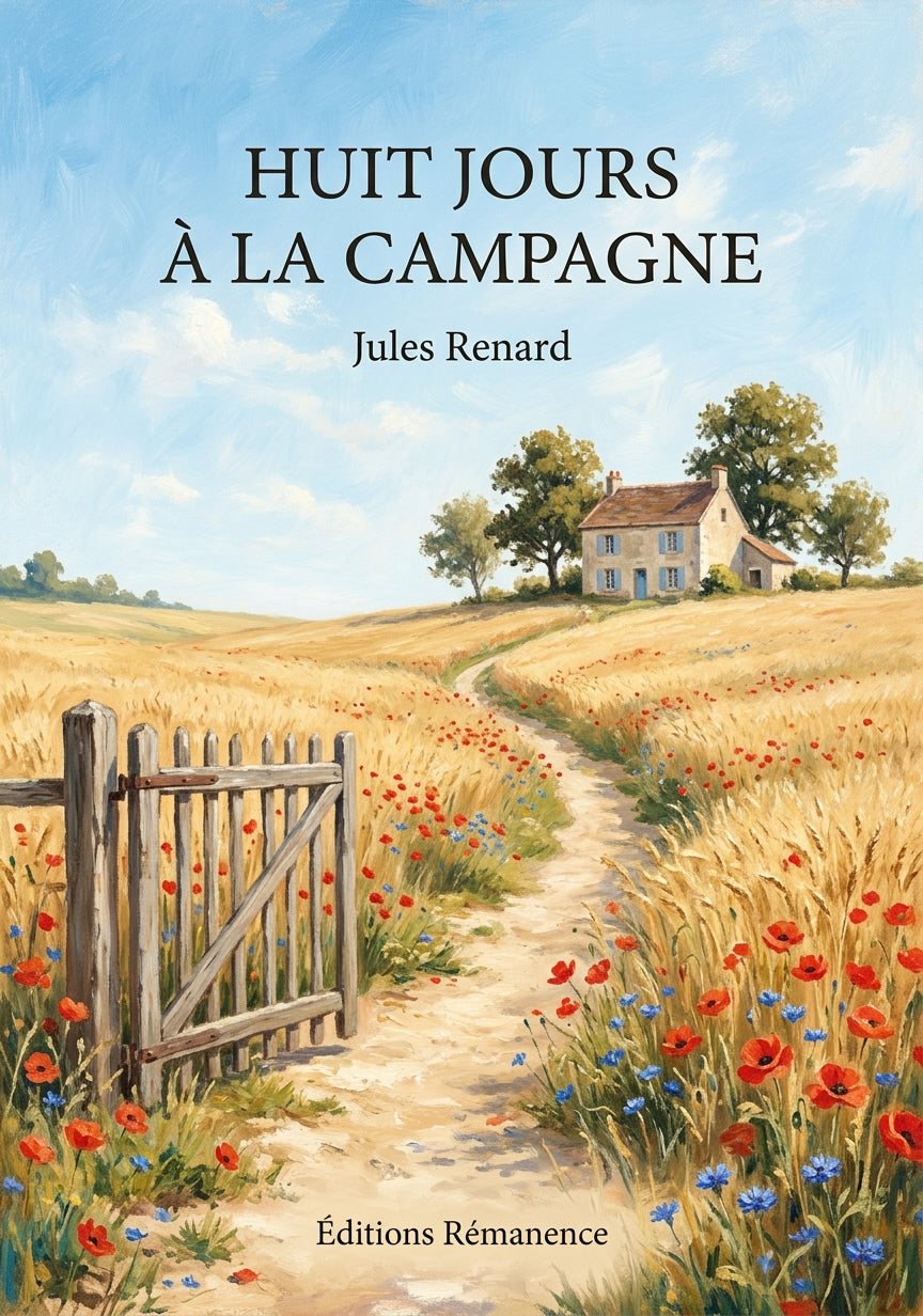 Livre Huit Jours à la campagne par Jules Renard - Couverture - Editions Remanence