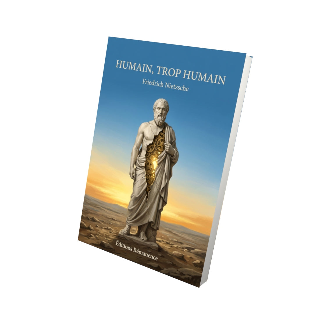 Livre Humain, trop humain par Friedrich Nietzsche - Vue 3D - Editions Remanence