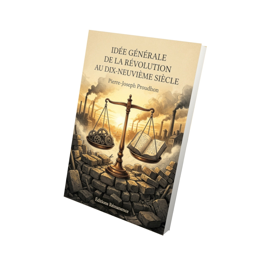 Livre Idée générale de la Révolution au dix-neuvième siècle par Pierre-Joseph Proudhon - Vue 3D - Editions Remanence