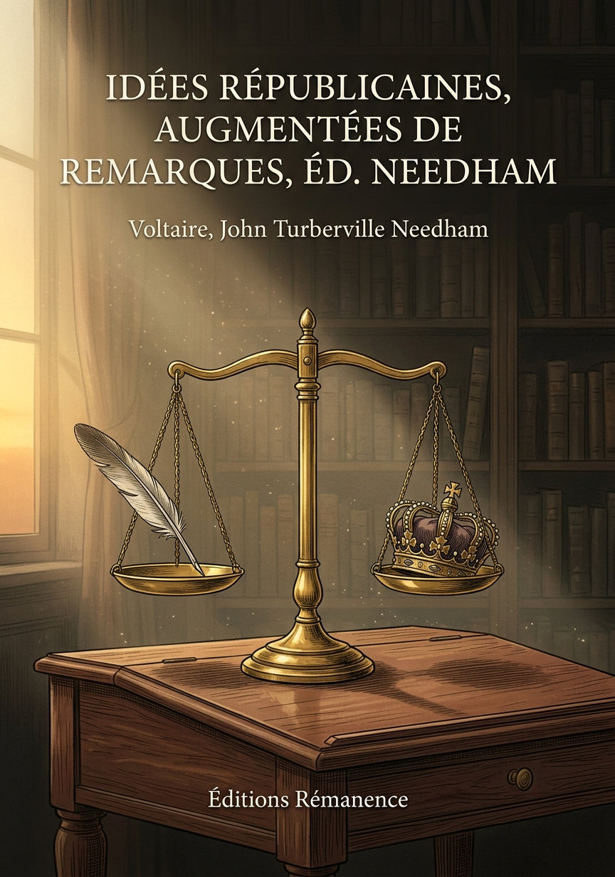 Livre Idées républicaines, augmentées de remarques, éd. Needham par Voltaire, John Turberville Needham - Couverture - Editions Remanence