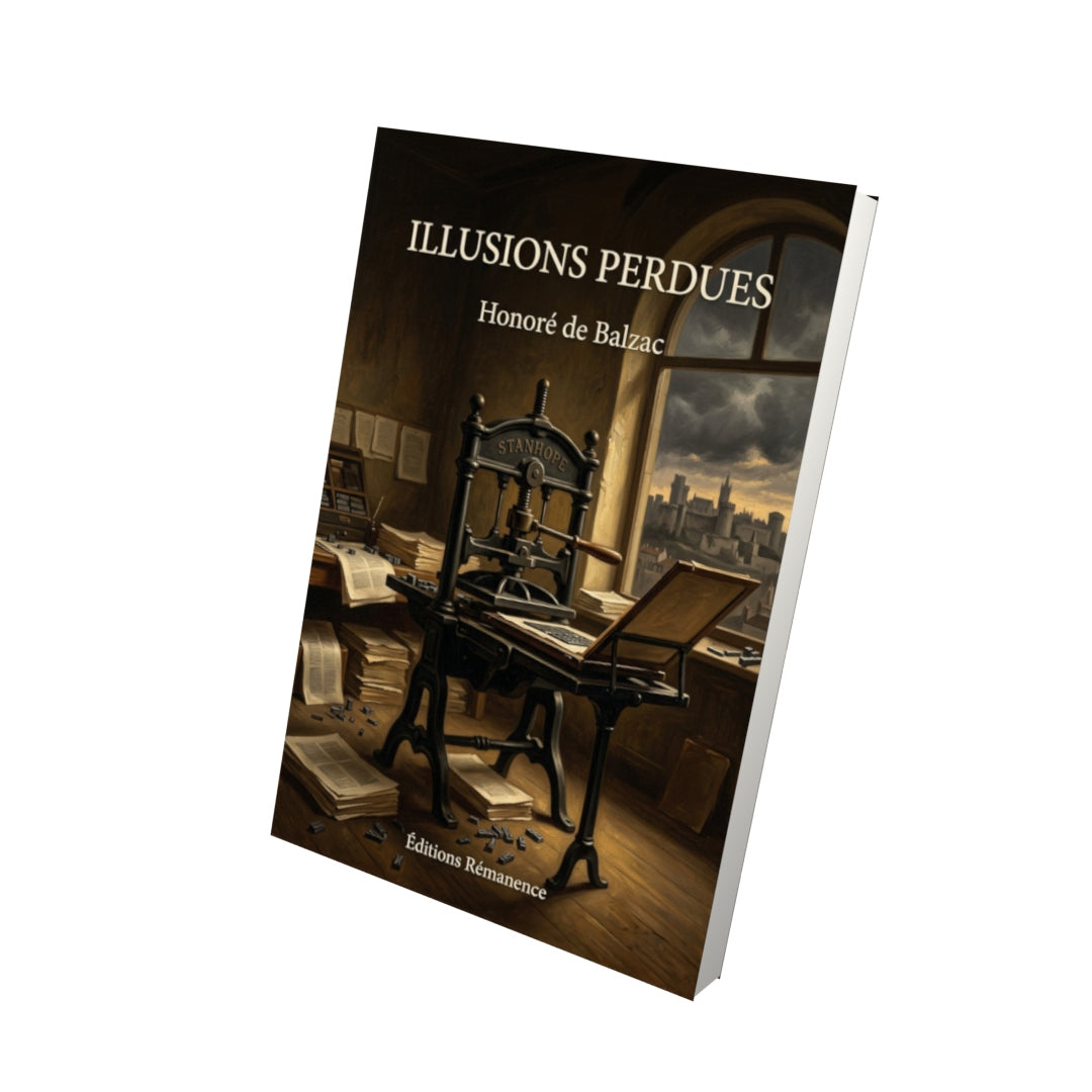 Livre Illusions perdues - Honoré de Balzac - Vue 3D - Editions Remanence
