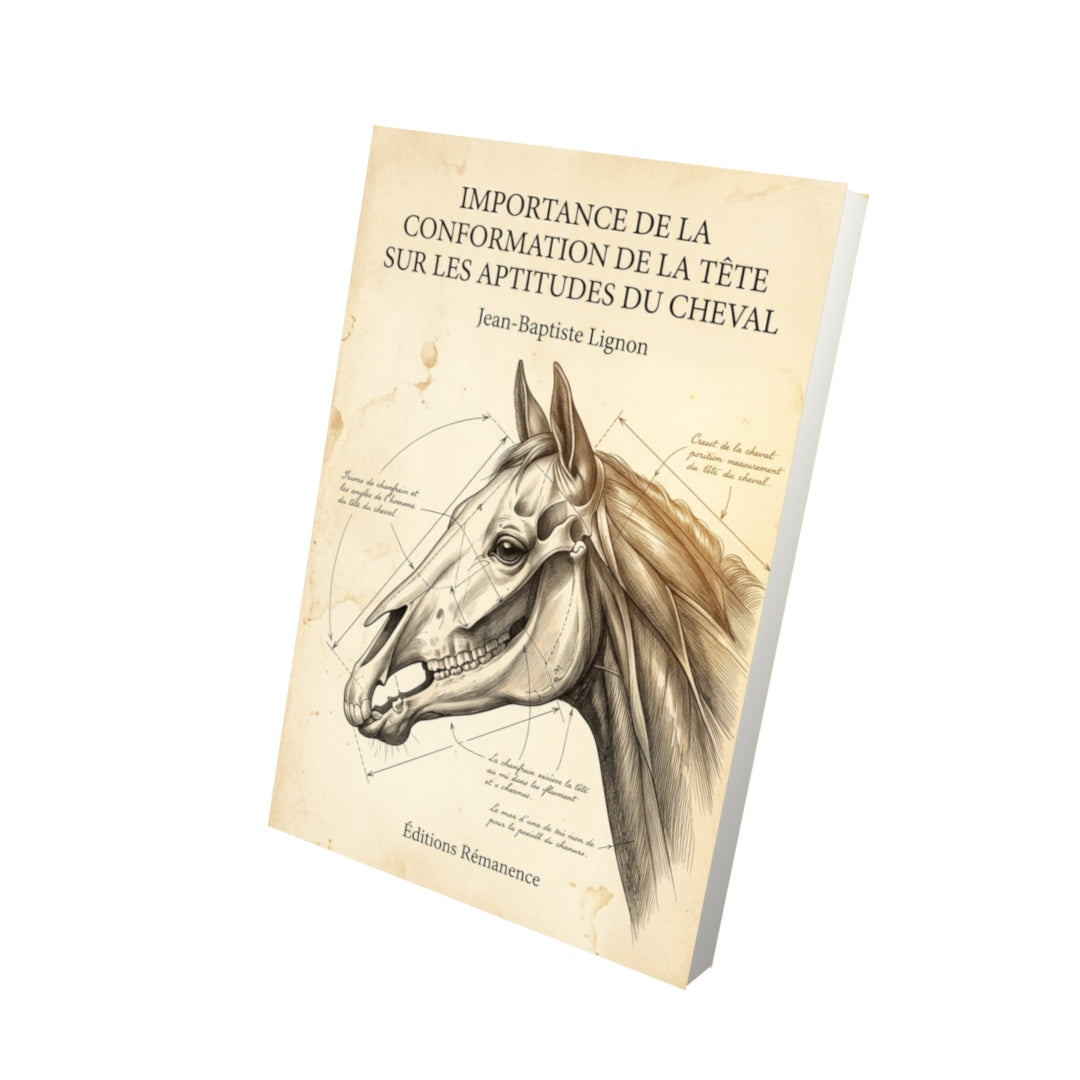 Livre Importance de la conformation de la tête sur les aptitudes du cheval par Jean-Baptiste Lignon - Vue 3D - Editions Remanence