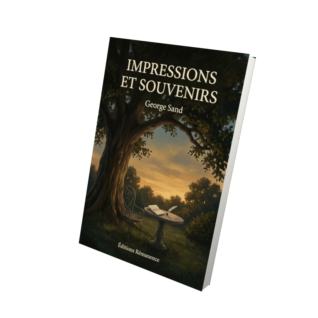 Livre Impressions et souvenirs par George Sand - Vue 3D - Editions Remanence