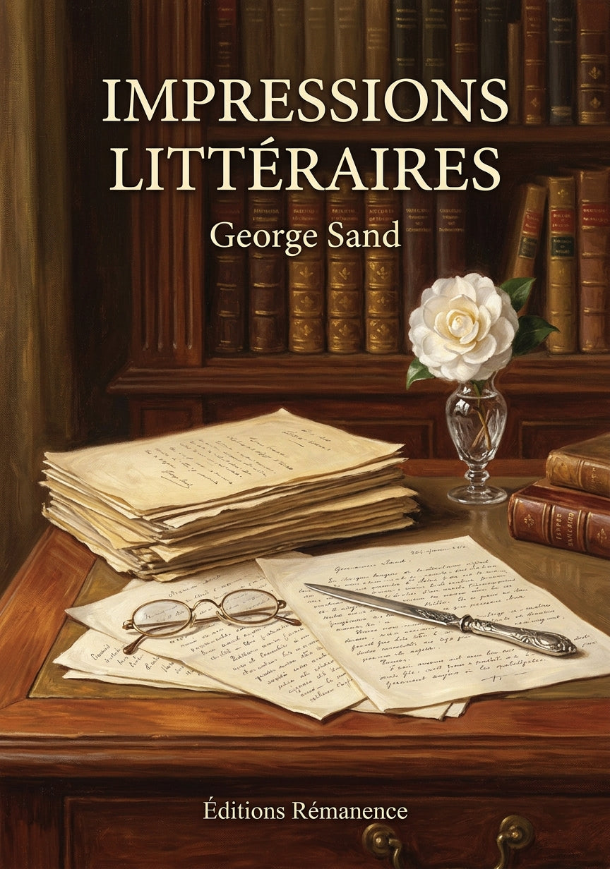 Livre Impressions littéraires par George Sand - Couverture - Editions Remanence