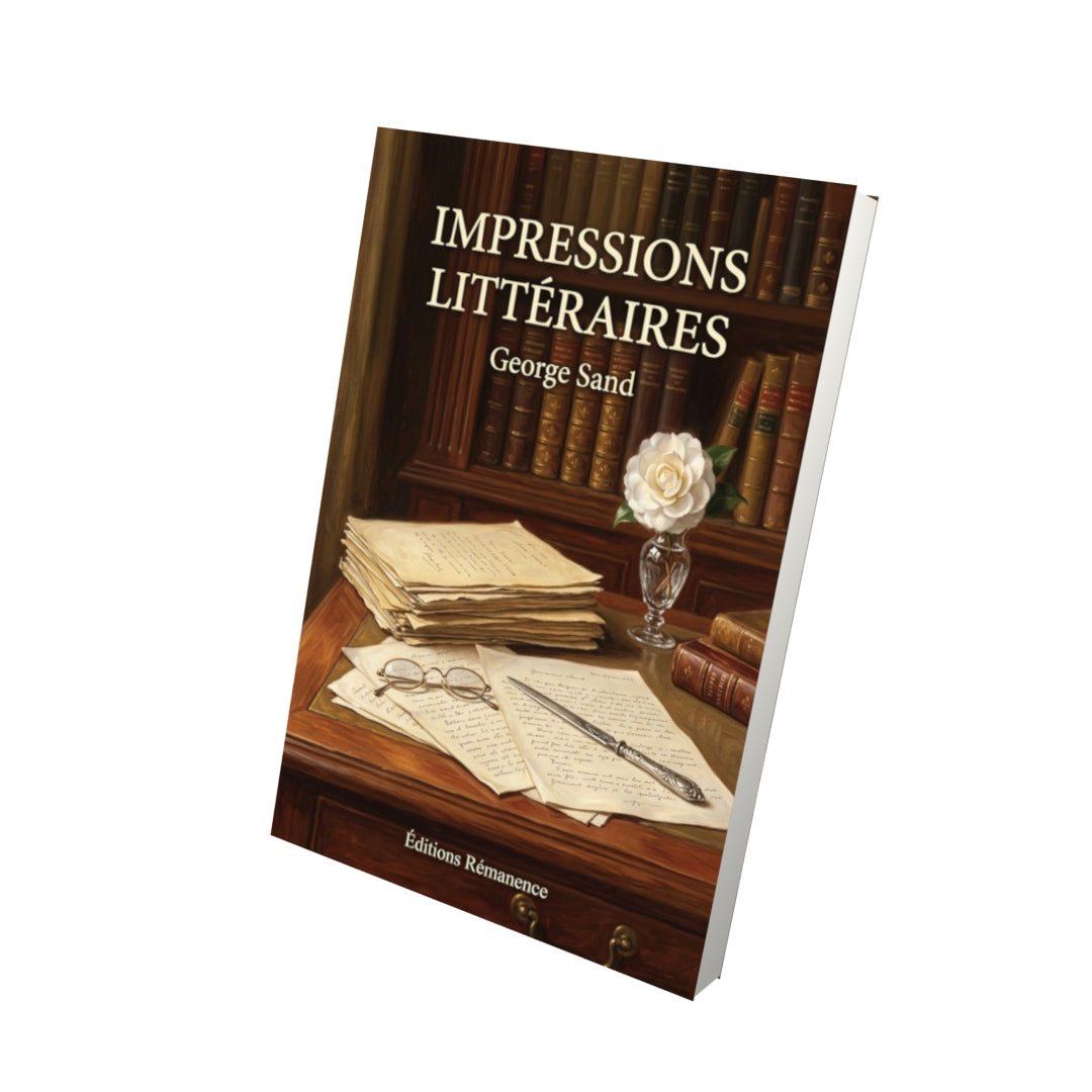 Livre Impressions littéraires par George Sand - Vue 3D - Editions Remanence