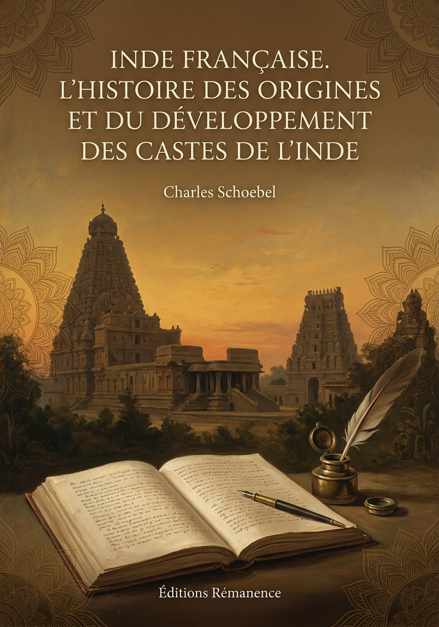 Livre Inde française. L’histoire des origines et du développement des castes de l’Inde par Charles Schoebel - Couverture - Editions Remanence