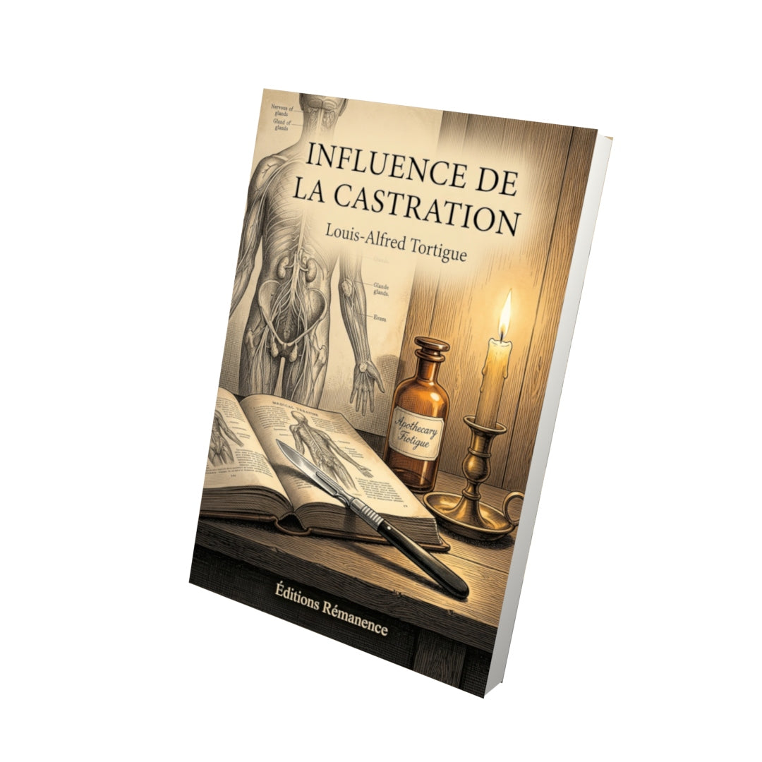 Livre Influence de la castration par Louis-Alfred Tortigue - Vue 3D - Editions Remanence