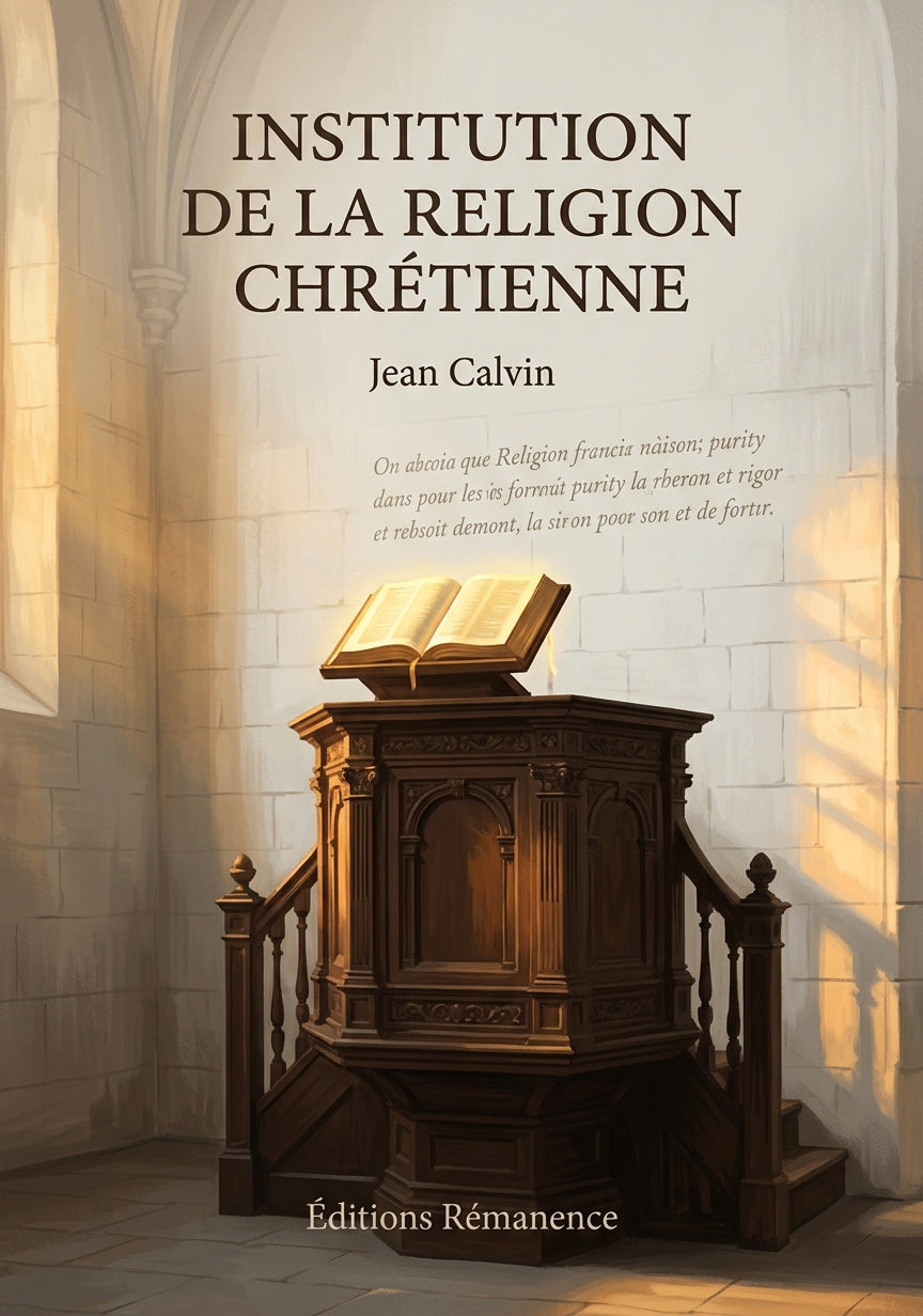 Livre Institution de la religion chrétienne par Jean Calvin - Couverture - Editions Remanence