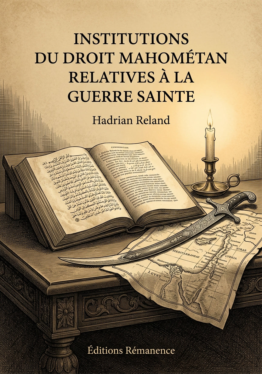 Livre Institutions du droit mahométan relatives à la guerre sainte par Hadrian Reland - Couverture - Editions Remanence