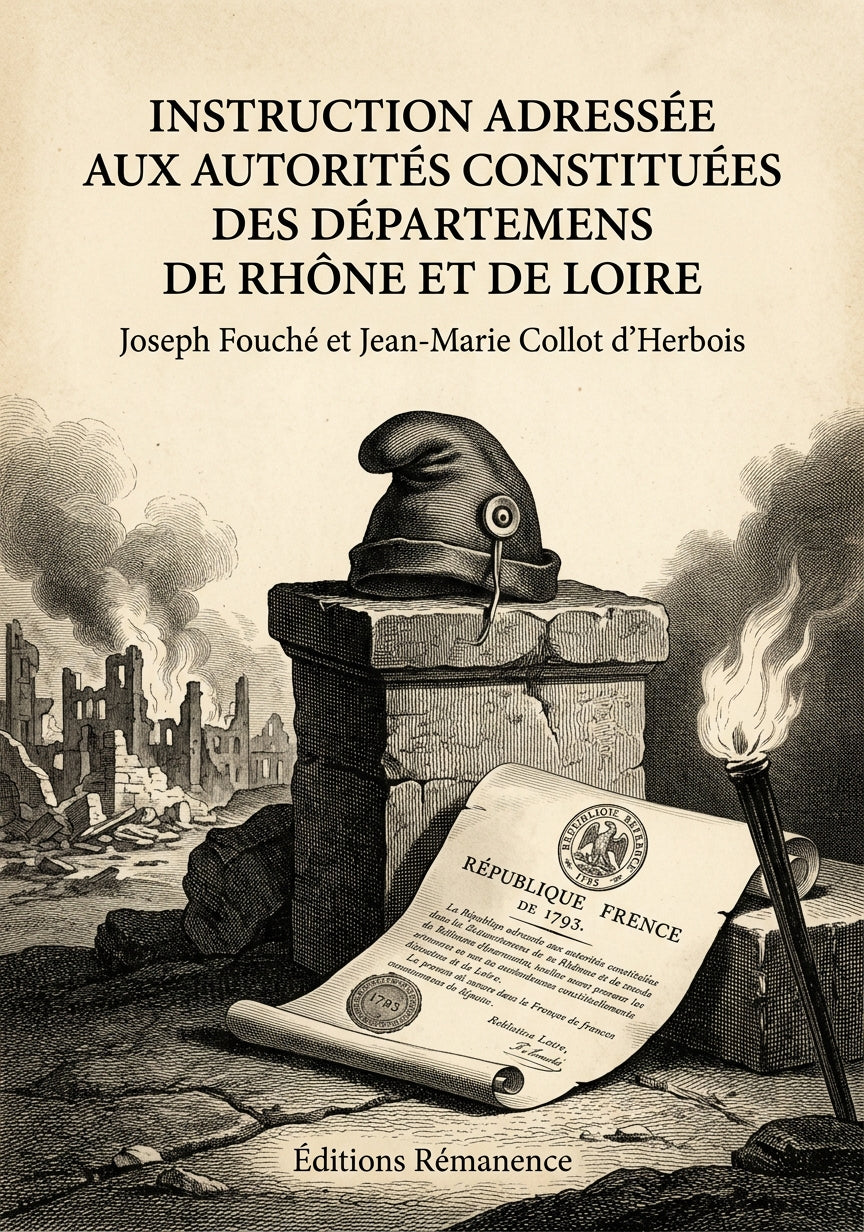 Livre Instruction adressée aux autorités constituées des Départemens de Rhône et de Loire par Joseph Fouché et Jean-Marie Collot d’Herbois - Couverture - Editions Remanence