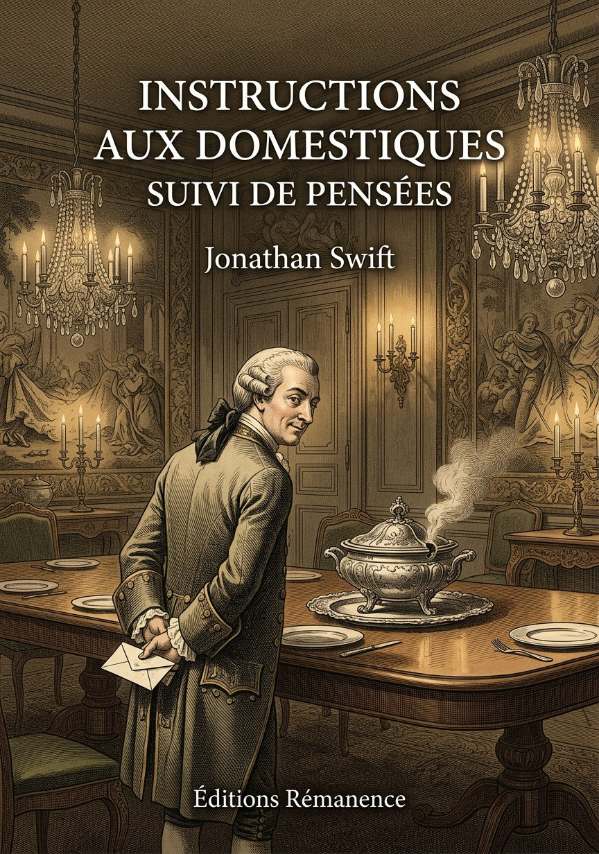 Livre Instructions aux domestiques suivi de Pensées par Jonathan Swift - Couverture - Editions Remanence