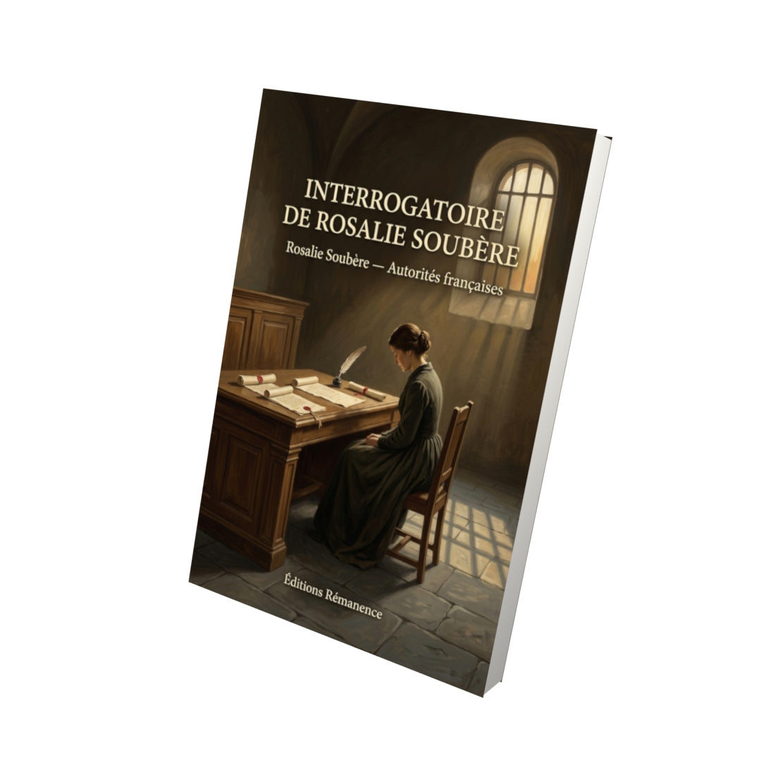 Livre Interrogatoire de Rosalie Soubère par Rosalie Soubère — Autorités françaises - Vue 3D - Editions Remanence