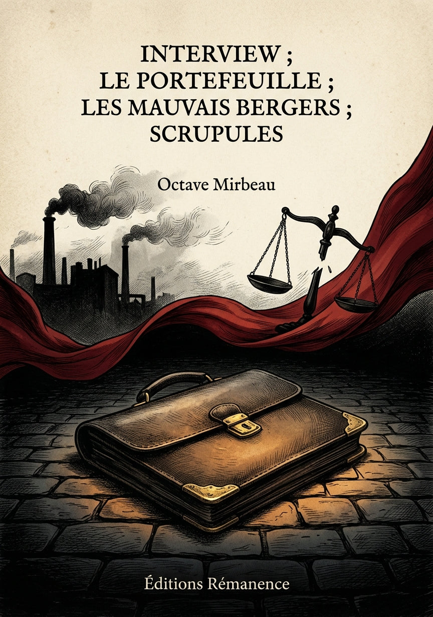 Livre Interview ; Le Portefeuille ; Les Mauvais Bergers ; Scrupules par Octave Mirbeau - Couverture - Editions Remanence