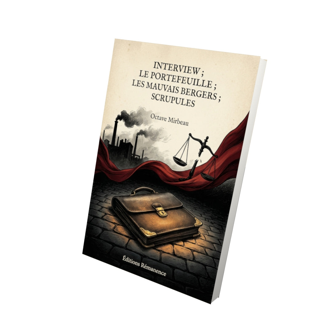 Livre Interview ; Le Portefeuille ; Les Mauvais Bergers ; Scrupules par Octave Mirbeau - Vue 3D - Editions Remanence