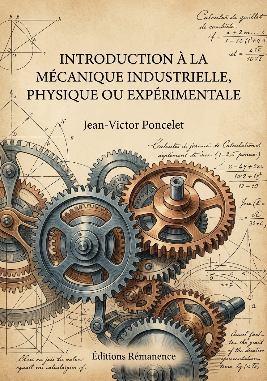 Livre Introduction à la mécanique industrielle, physique ou expérimentale par Jean-Victor Poncelet - Couverture - Editions Remanence