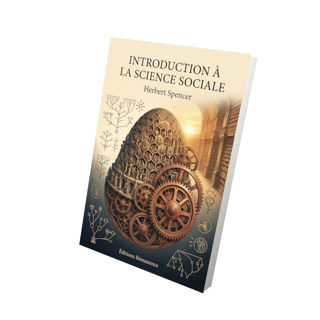 Livre Introduction à la science sociale par Herbert Spencer - Vue 3D - Editions Remanence