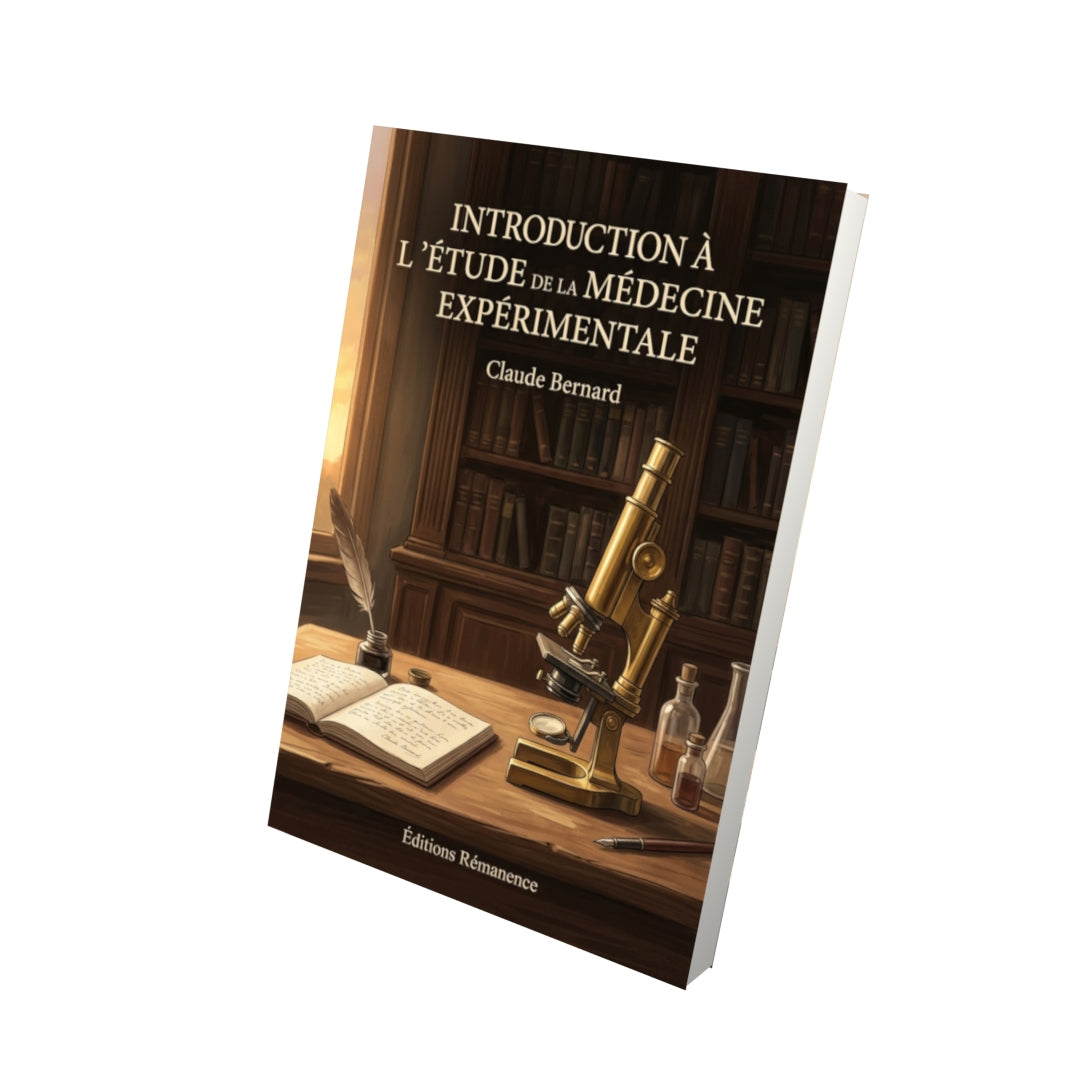 Livre Introduction à l’étude de la médecine expérimentale par Claude Bernard - Vue 3D - Editions Remanence