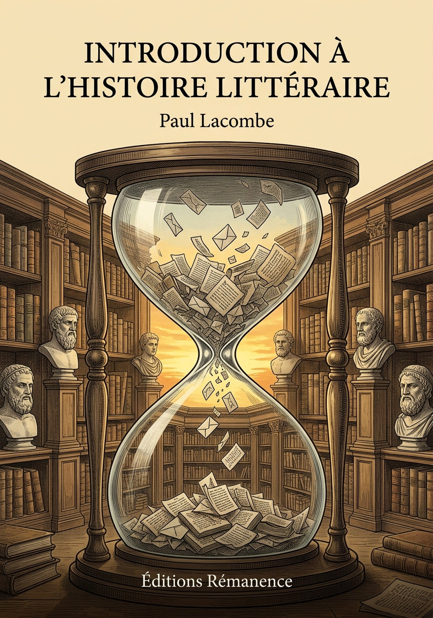 Livre Introduction à l’histoire littéraire par Paul Lacombe - Couverture - Editions Remanence