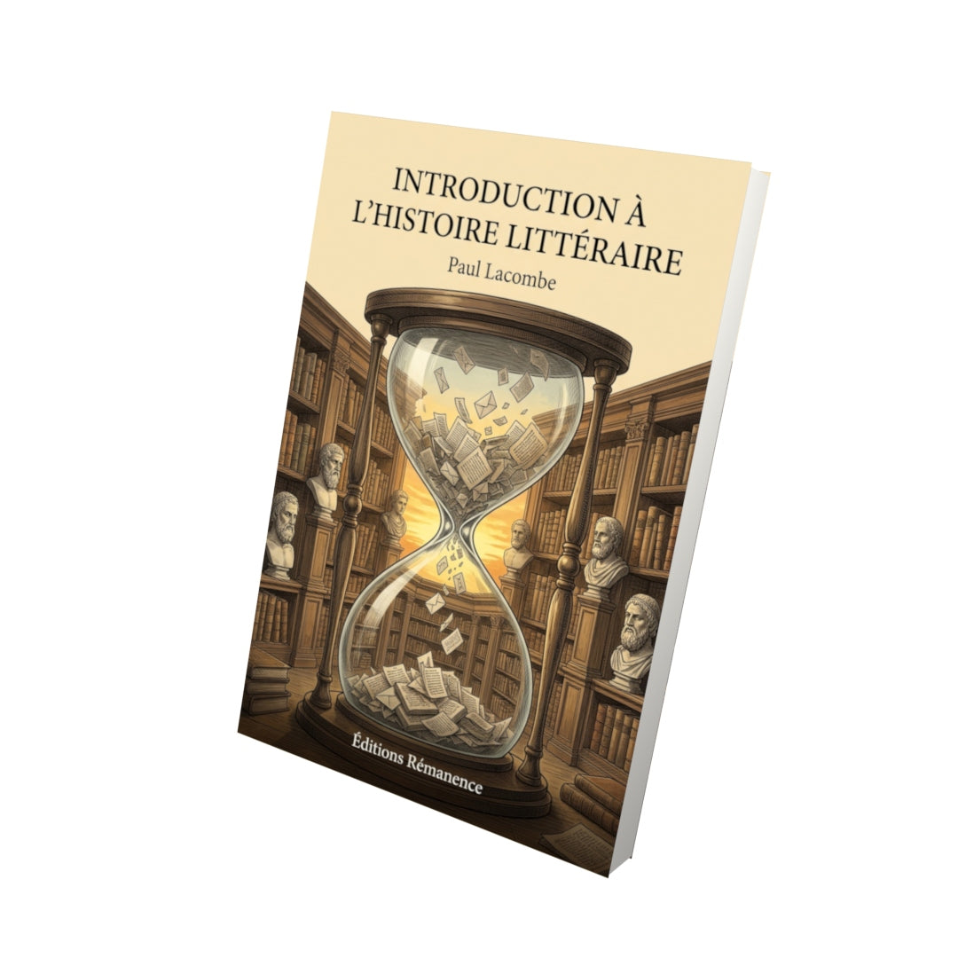 Livre Introduction à l’histoire littéraire par Paul Lacombe - Vue 3D - Editions Remanence
