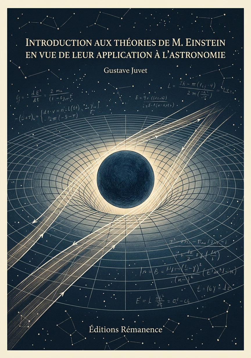 Livre Introduction aux théories de M. Einstein en vue de leur application à l’astronomie par Gustave Juvet - Couverture - Editions Remanence