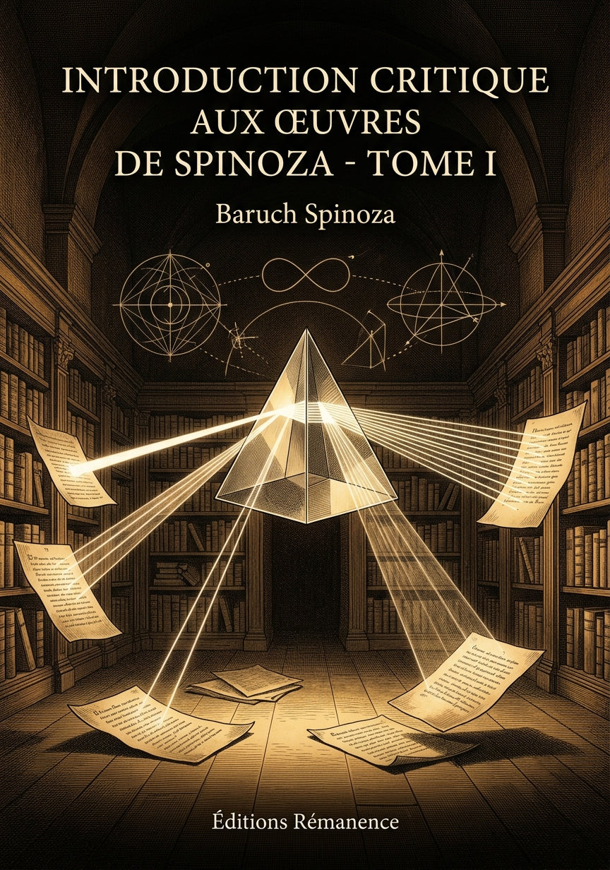 Livre Introduction critique aux œuvres de Spinoza - Tome I par Baruch Spinoza - Couverture - Editions Remanence
