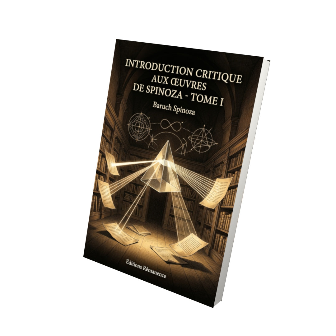 Livre Introduction critique aux œuvres de Spinoza - Tome I par Baruch Spinoza - Vue 3D - Editions Remanence